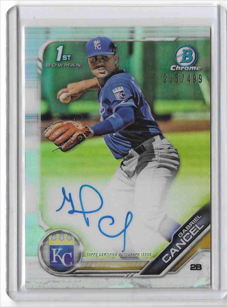 2019 Bowman Chrome Prospect Autographs CPA-GC Gabriel Cancel Refractor